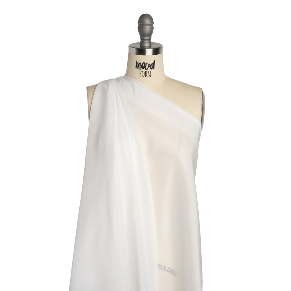 Stretch Polyester Twill Lining - White - Josephine Collection - Drape