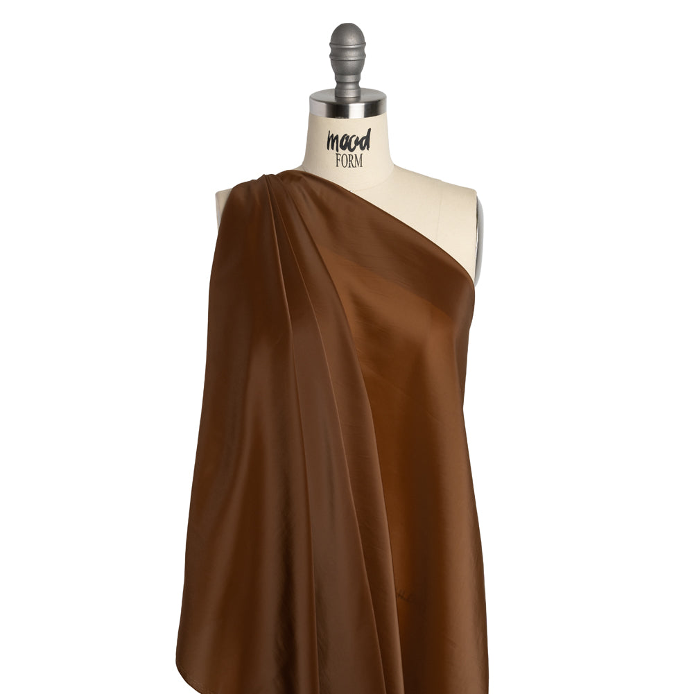Stretch Polyester Twill Lining - Chestnut - Josephine Collection - Drape