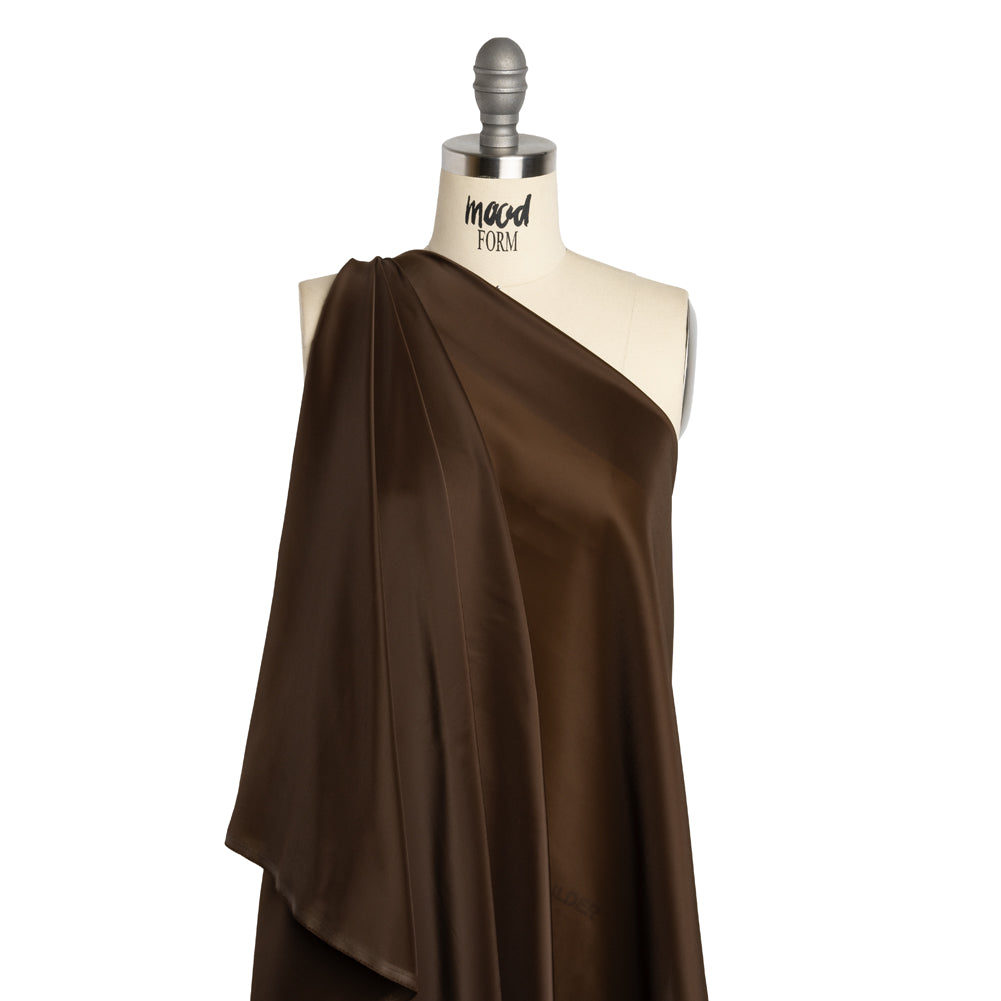 Stretch Polyester Twill Lining - Brown - Josephine Collection - Drape