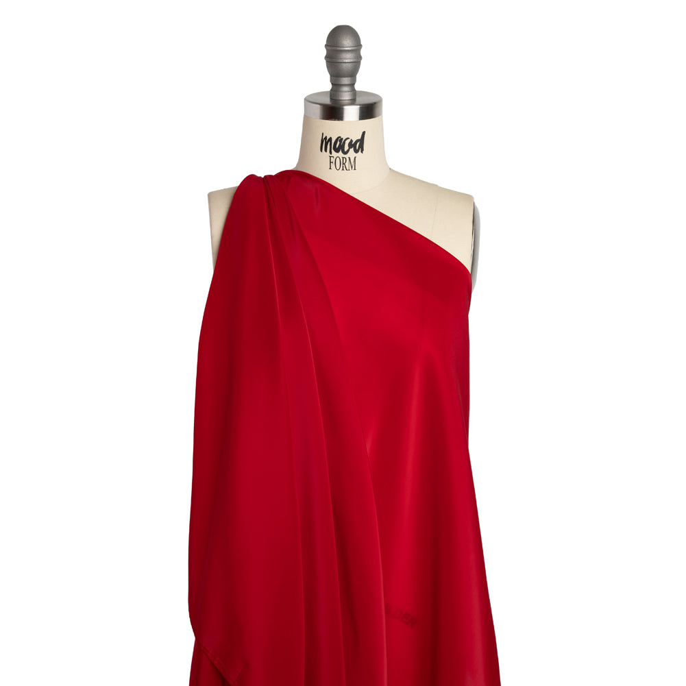 Stretch Polyester Twill Lining - Red - Josephine Collection - Drape