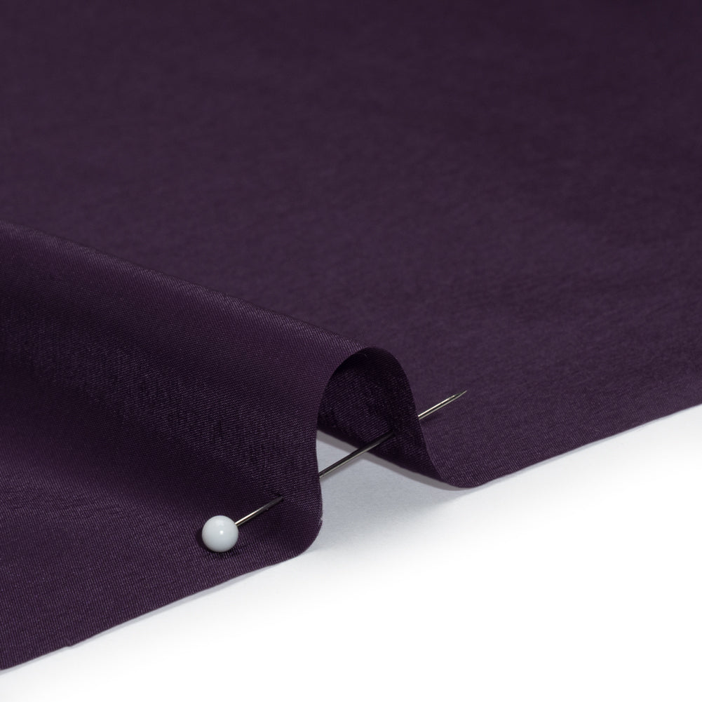 Stretch Polyester Twill Lining - Eggplant - Josephine Collection - Detail