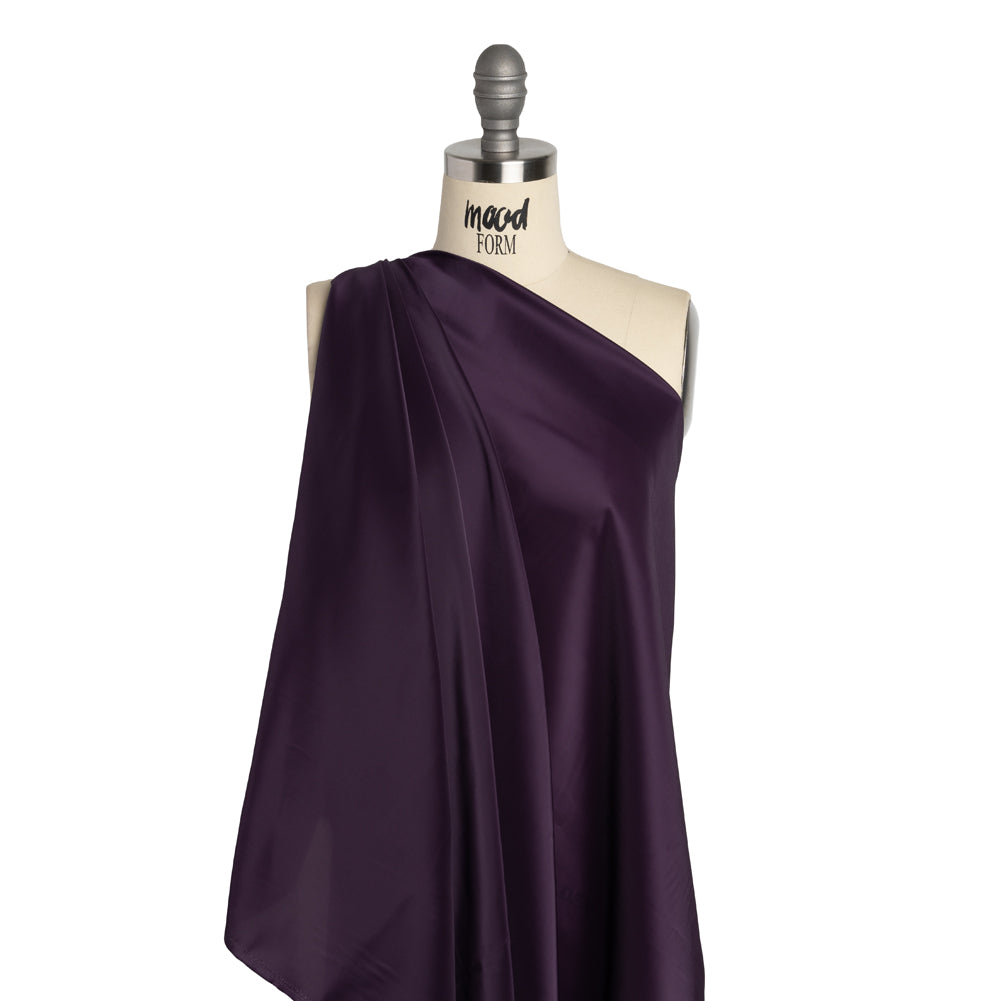 Stretch Polyester Twill Lining - Eggplant - Josephine Collection - Drape