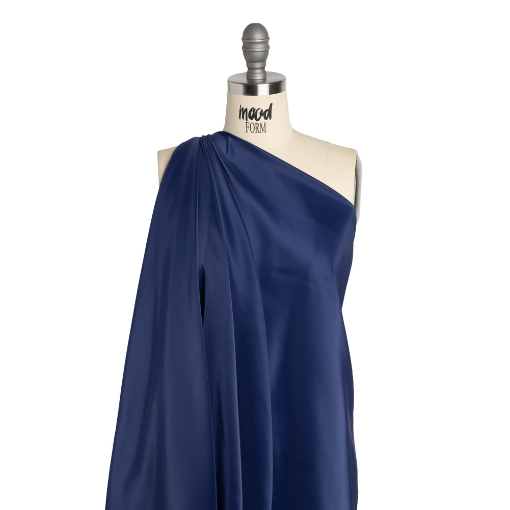 Stretch Polyester Twill Lining - Navy - Josephine Collection - Drape