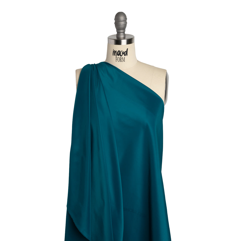 Stretch Polyester Twill Lining - Teal - Josephine Collection - Drape