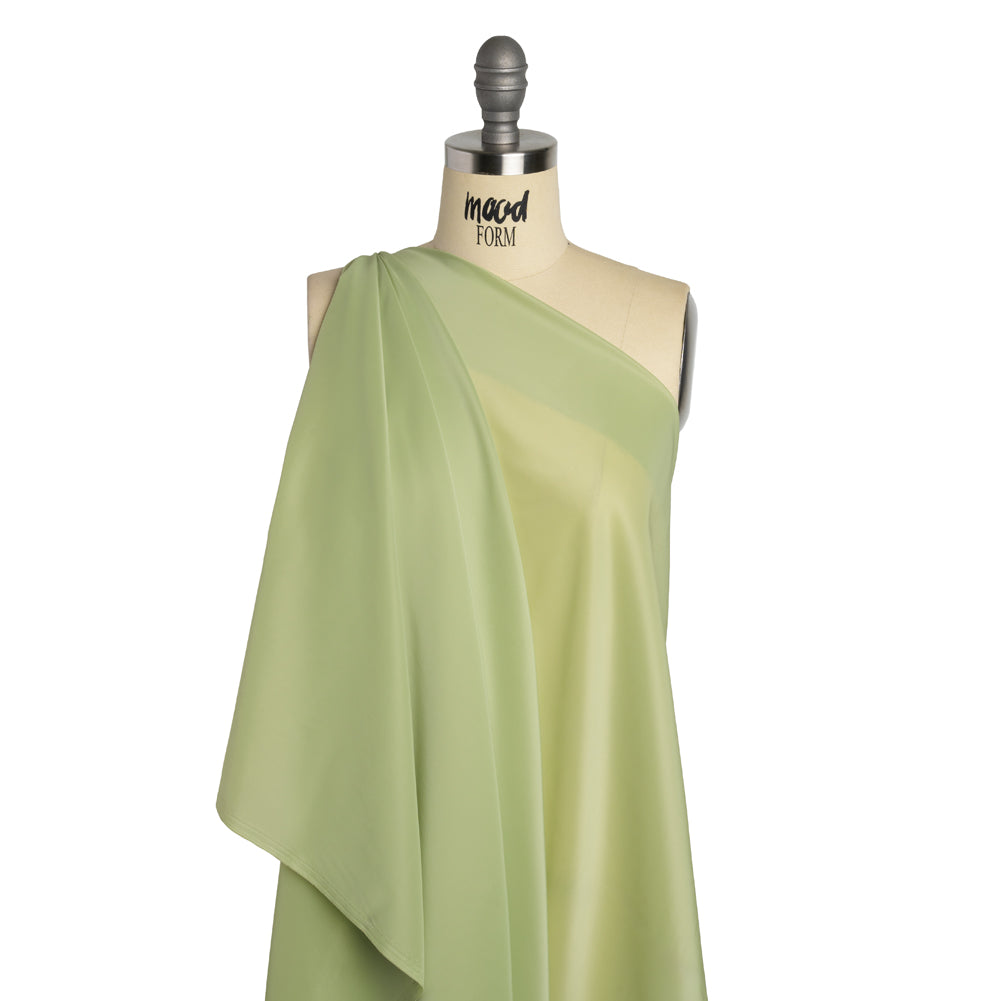 Stretch Polyester Twill Lining - Tea Green - Josephine Collection - Drape
