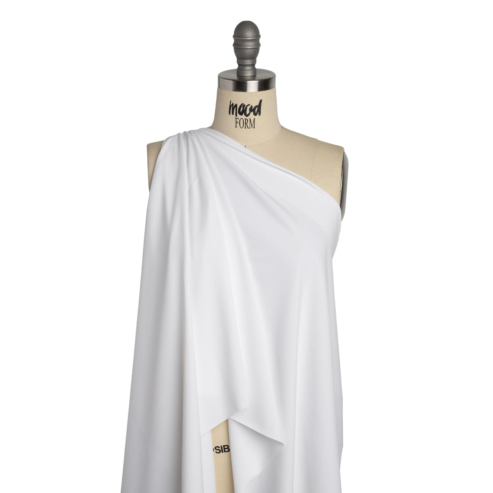 100% Recycled Stretch Nylon Swimwear Tricot, UV Protective - White - Mykonos Collection - Drape