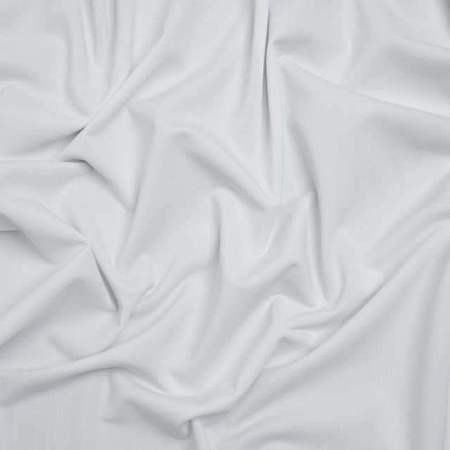100% Recycled Stretch Nylon Swimwear Tricot, UV Protective - White - Mykonos Collection