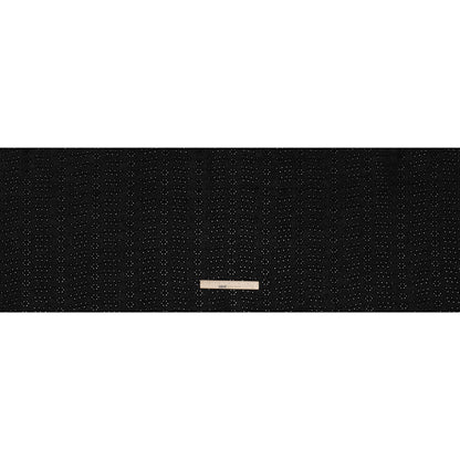Embroidered Eyelet Cotton Voile - Black Dainty Flower Vines - Naomi Collection