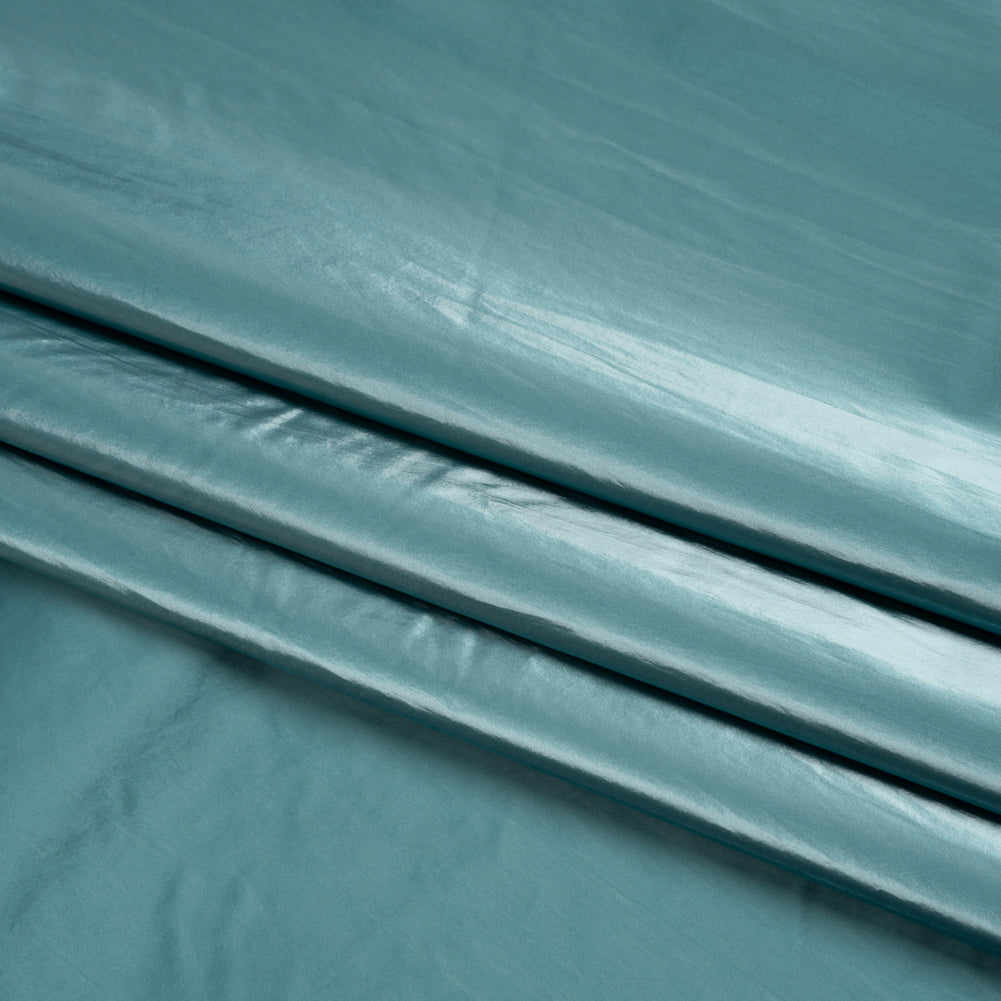 Faux Tyvek - Metallic Aqua - Greta Collection - Folded