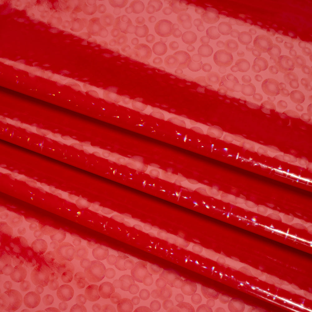 3D Holographic Vinyl - Red Bubble Dots - Lynn Collection - Folded