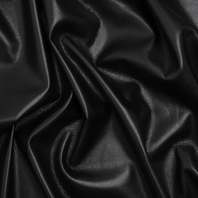 Buttery Faux Leather with Brushed Suede-like Backing - Black - Veronica Collection