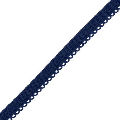 Elastic Trim with Picot Edges - 0.375" - Navy Blue