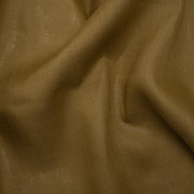 Medium Weight Linen Woven - Khaki - Designer Deadstock