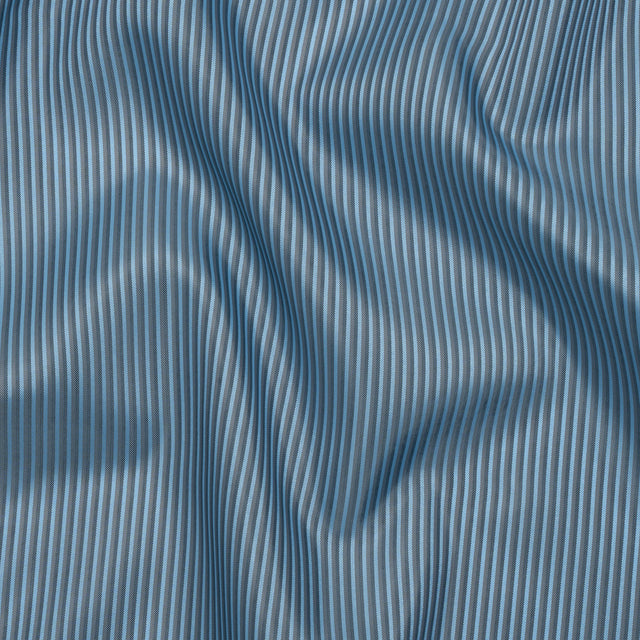 Polyester Lining - Blue and Gray Shadow Stripes - Deadstock