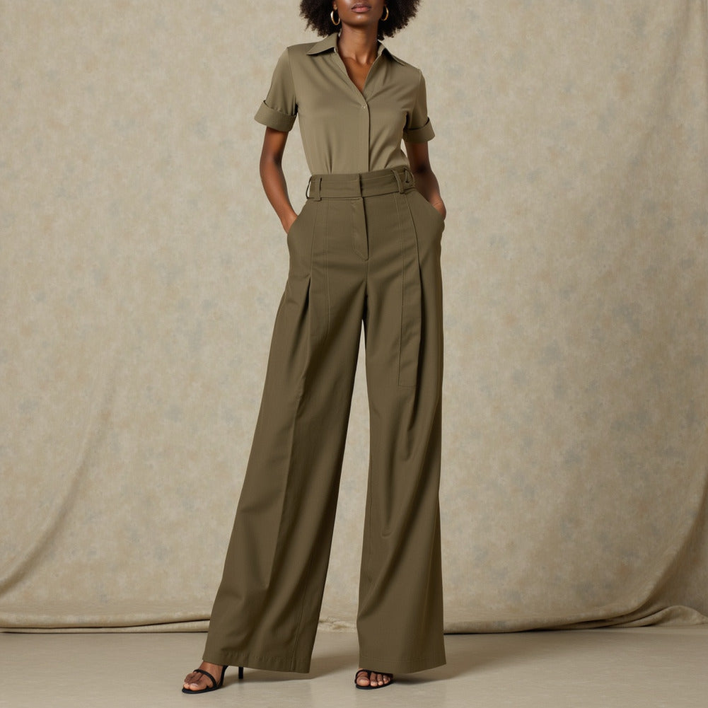 Carbon Brushed Stretch Khaki Twill - Taupe - Averill Collection - Editorial