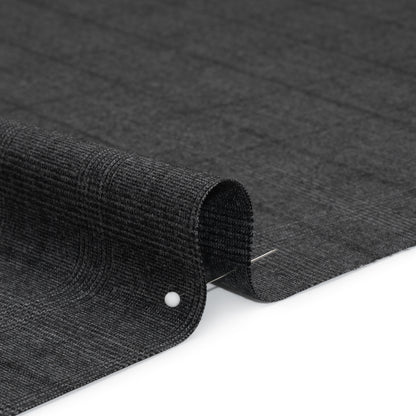 Super 130 Wool Suiting Made in Italy - Black and Gray Glen Plaid - Deadstock