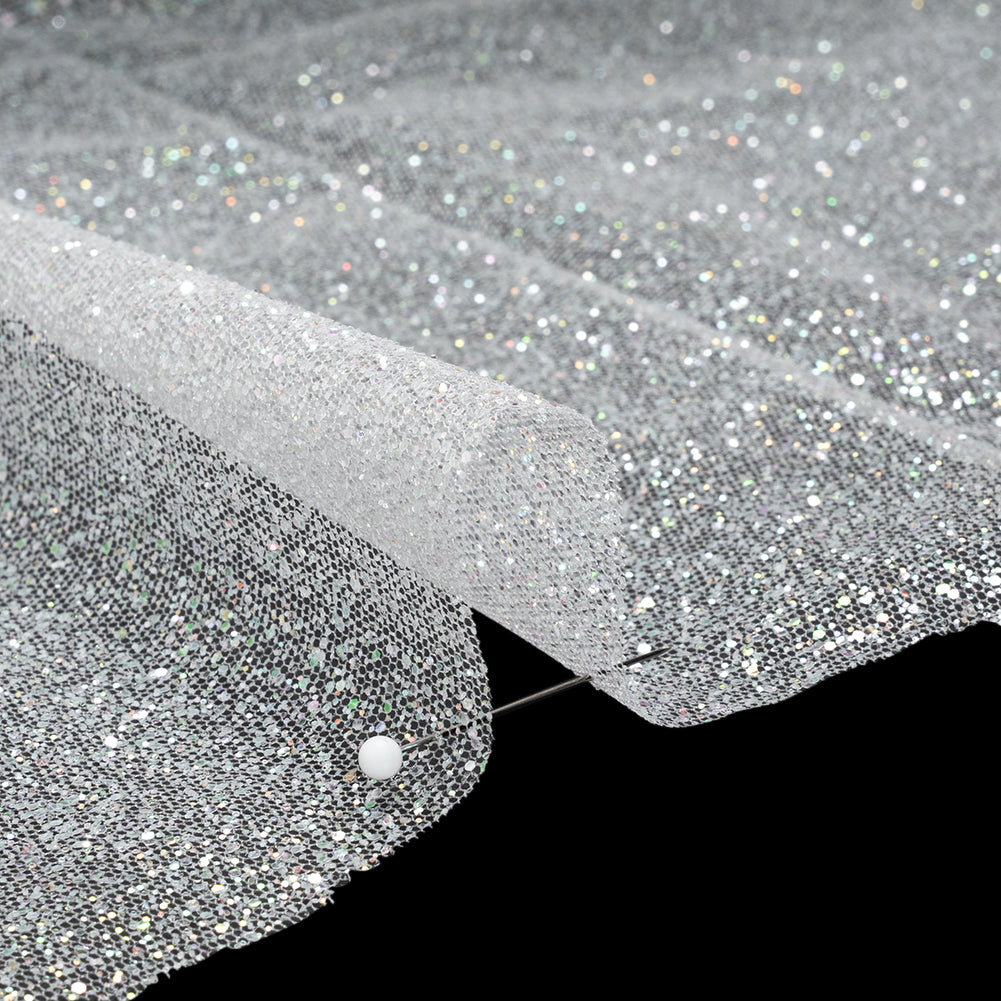Glitter Tulle 5-yard Bundle - Iridescent on White - Detail