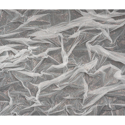Glitter Tulle 5-yard Bundle - Iridescent on White
