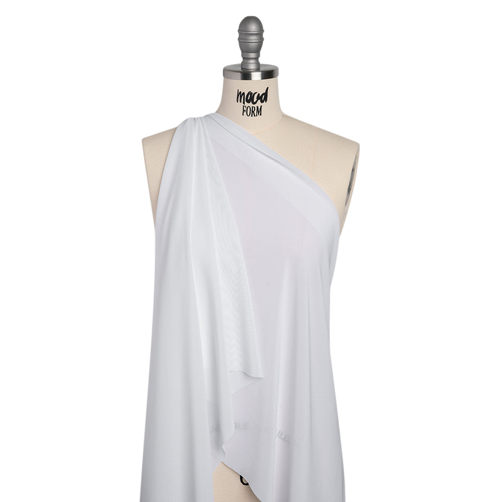 Nylon and Spandex Power Mesh - Snow White - Drape