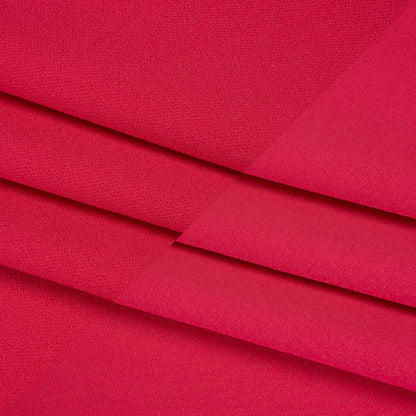 Stretch Polyester Crepe Double Knit - Raspberry - Designer Deadstock