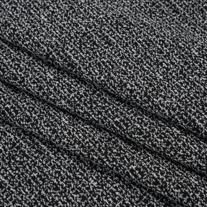 Stretch Polyester Jacquard Knit - Black and White Abstract - Designer Deadstock