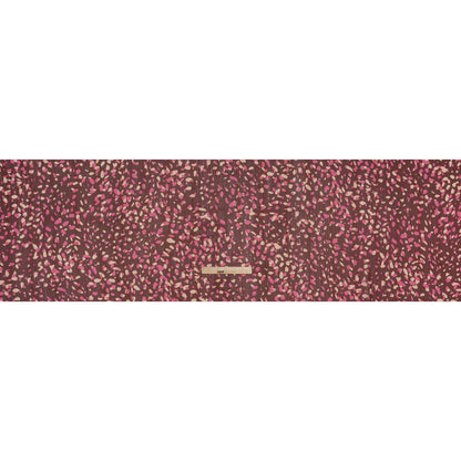 Crinkled Polyester Chiffon Print with Metallic Pinstripes - Burgundy, Pink and Cream Abstract Spots - Designer Deadstock Full