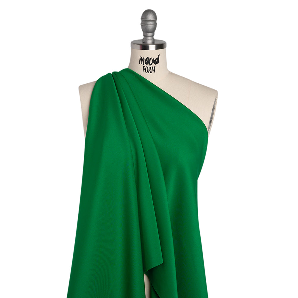 Stretch Polyester Scuba Knit - Rich Green - Designer Deadstock - Drape