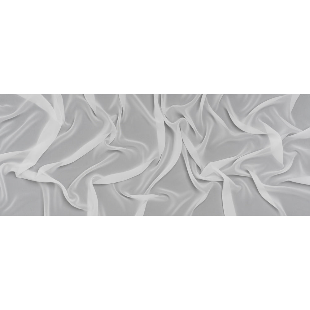 Polyester Chiffon - White - Designer Deadstock - Full