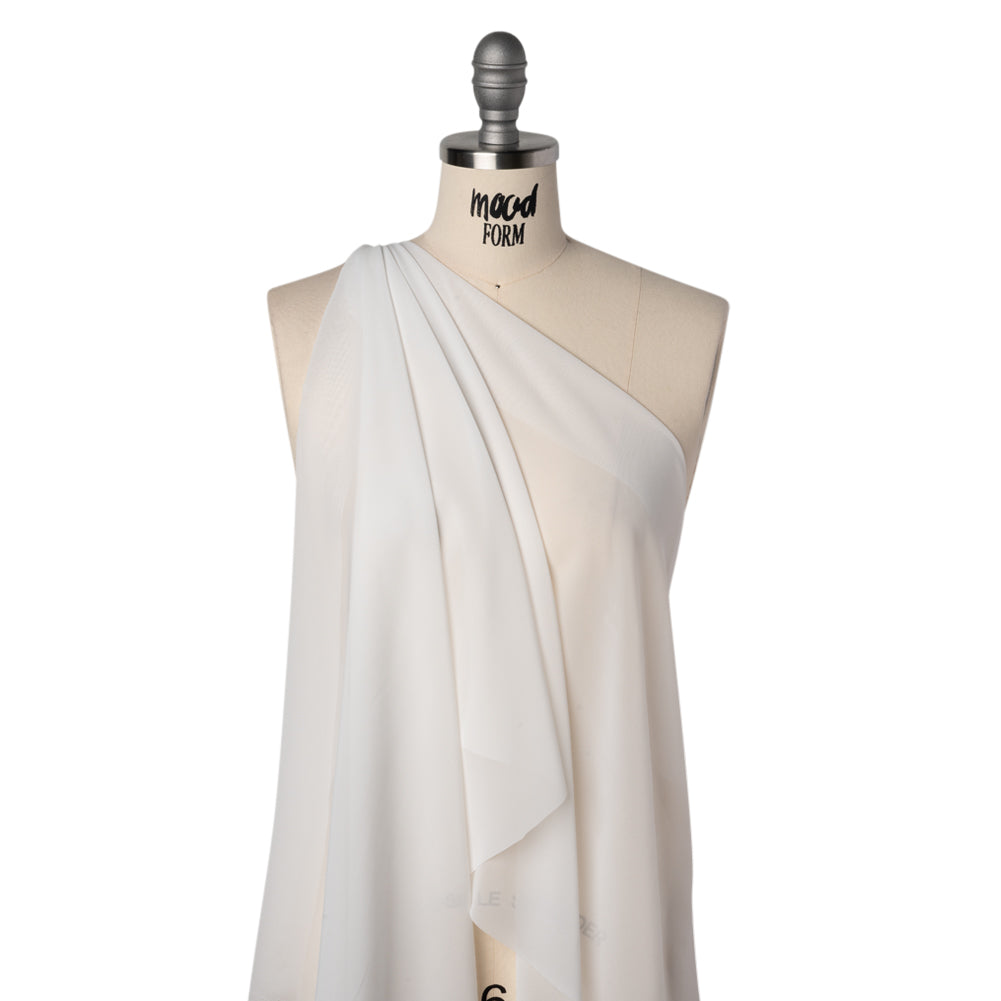 Polyester Chiffon - White - Designer Deadstock - Drape