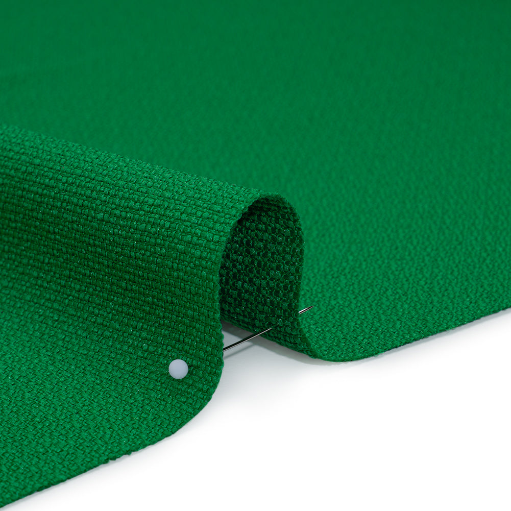 Textured Polyester Woven - Kelly Green - Designer Deadstock - Detail