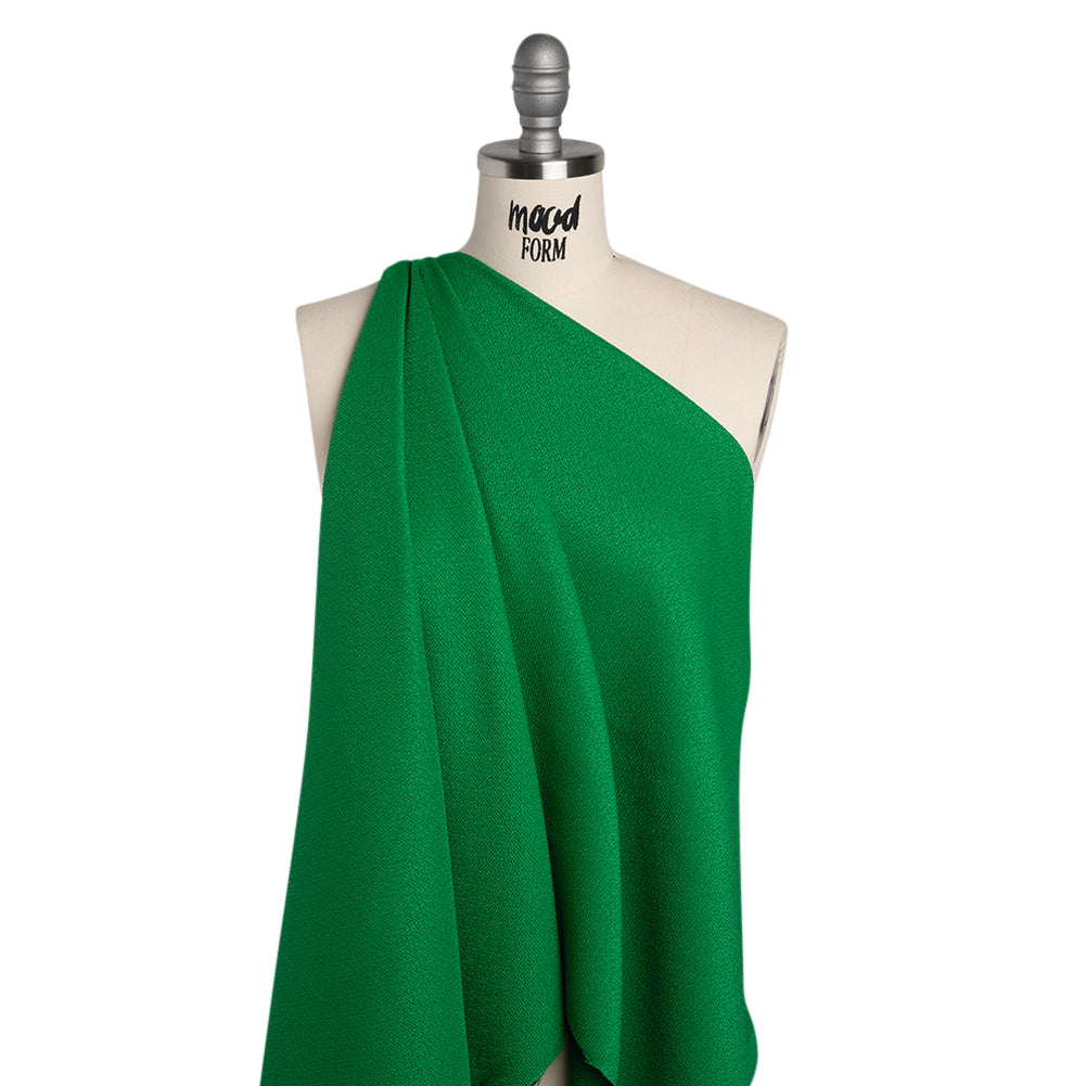 Textured Polyester Woven - Kelly Green - Designer Deadstock - Drape