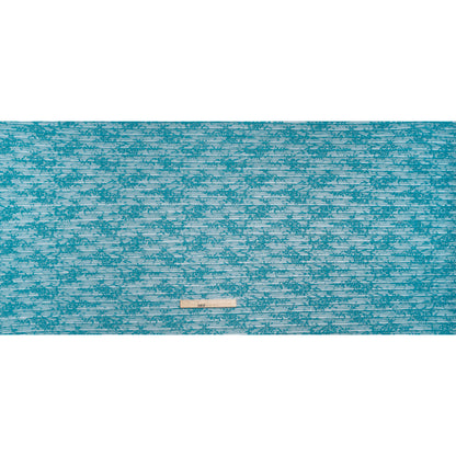 Plisse Lace - Turquoise Floral - Designer Deadstock