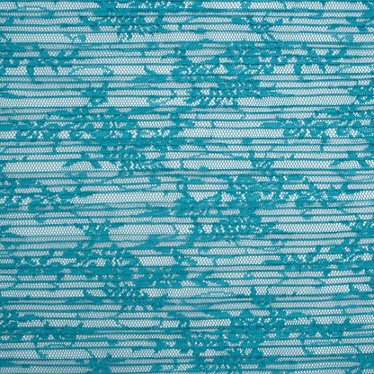 Plisse Lace - Turquoise Floral - Designer Deadstock Drape