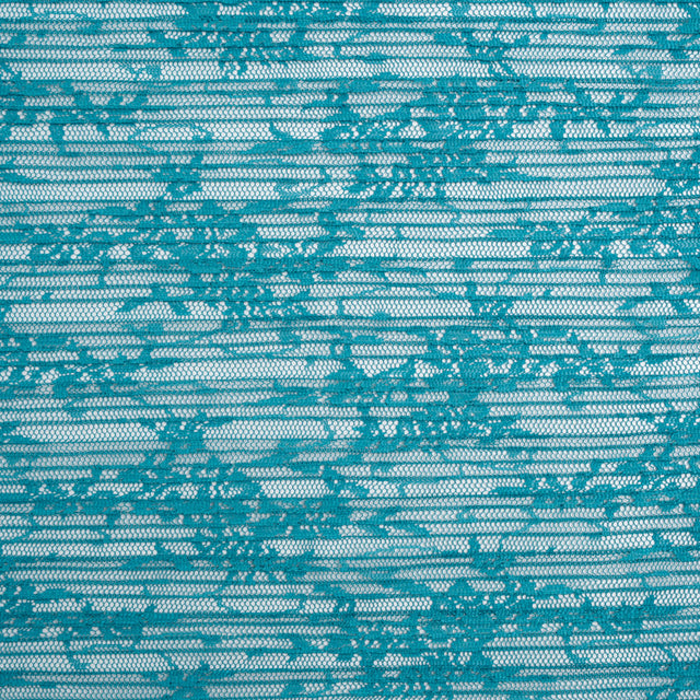 Plisse Lace - Turquoise Floral - Designer Deadstock Drape