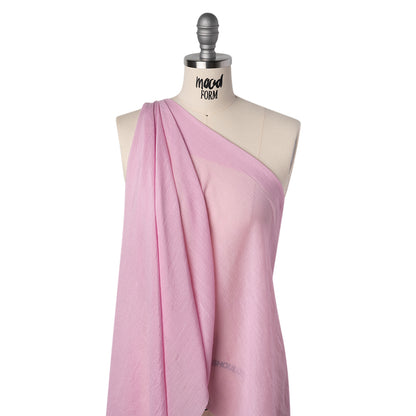 Slubbed Rayon and Polyester Woven - Prima Pink - Designer Deadstock