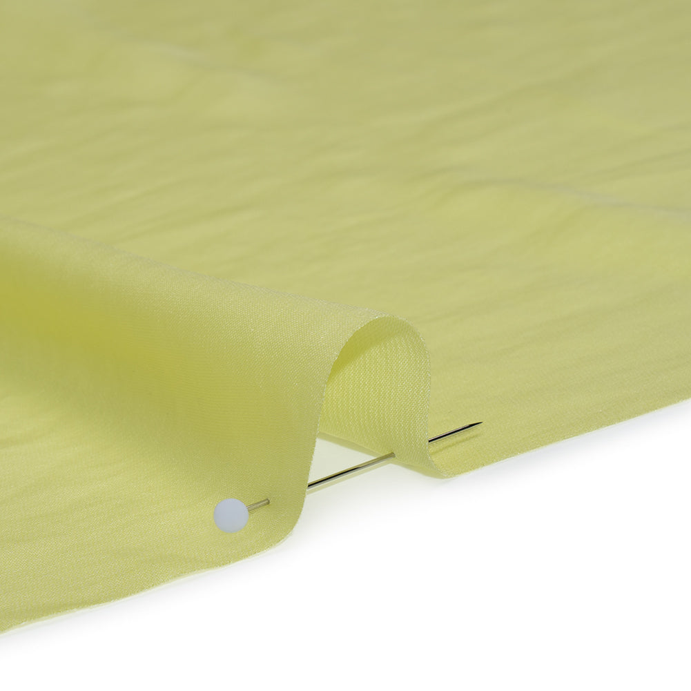 Polyester Charmeuse - Lemon Yellow - Designer Deadstock - Detail