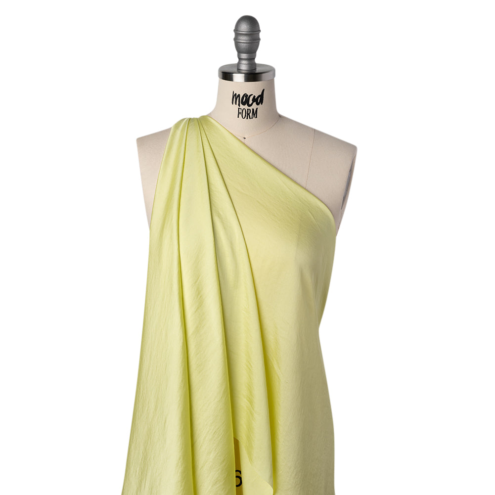 Polyester Charmeuse - Lemon Yellow - Designer Deadstock - Drape