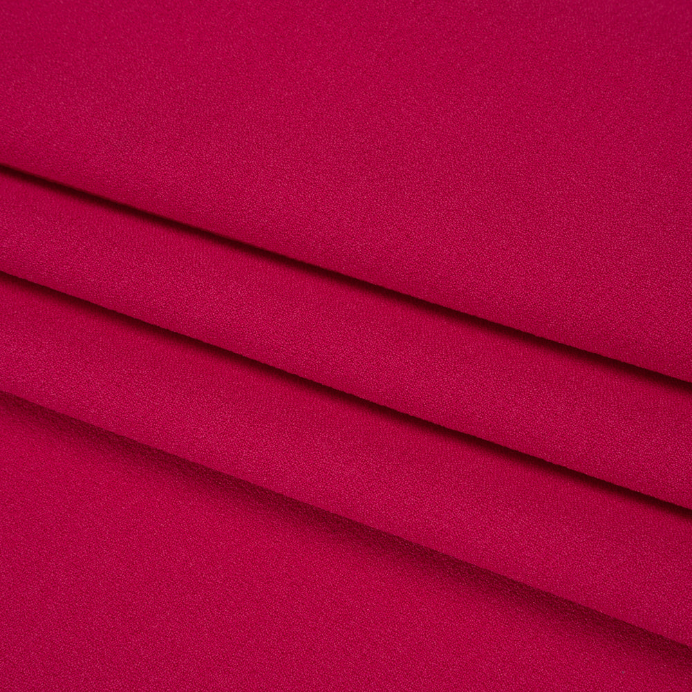 Stretch Polyester Crepe - Deep Pink - Designer Deadstock - Detail