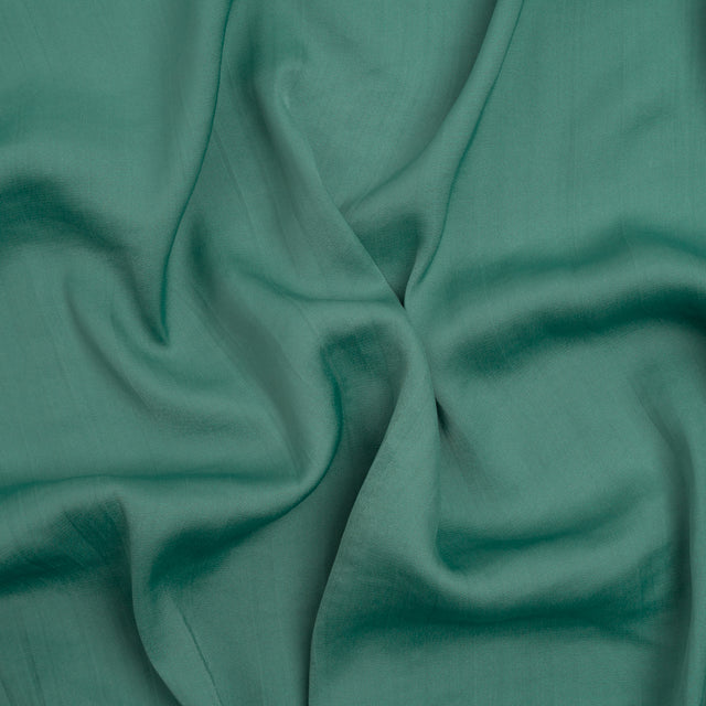 Crinkled Lightweight Polyester Satin - Sea Glass Green - Designer Deadstock Drape