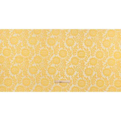 Nylon and Cotton Re-Embroidered Lace - Sunshine Yellow Floral - Designer Deadstock