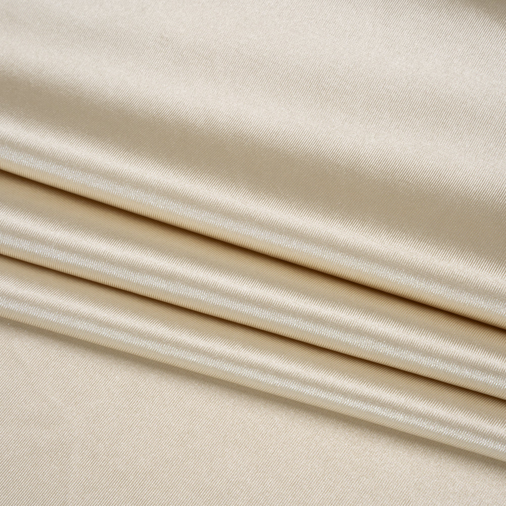 Satin-Faced Stretch Polyester Knit - Champagne Gold - Designer Deadstock - Folded