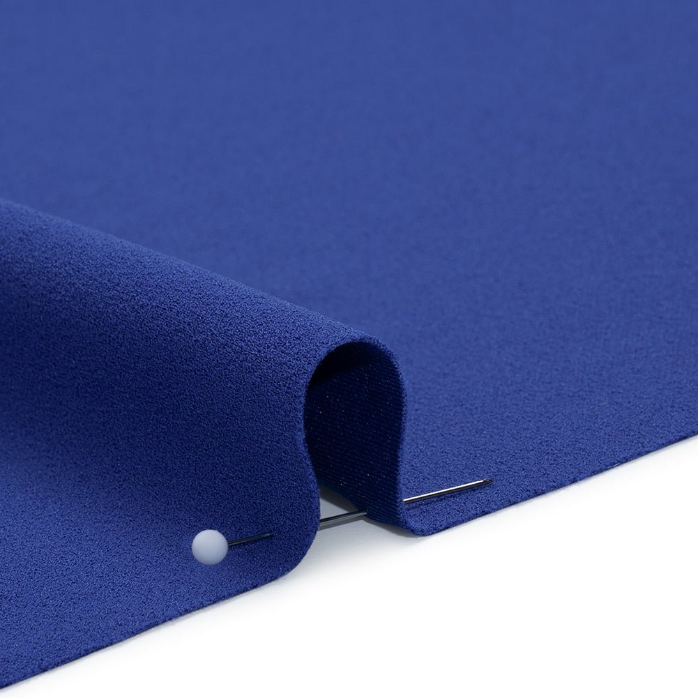 Stretch Polyester Crepe Double Knit - Cobalt Blue - Designer Deadstock - Detail