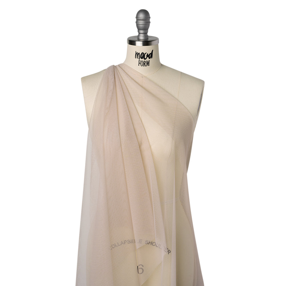 Polyester Mesh - Beige - Designer Deadstock - Folded