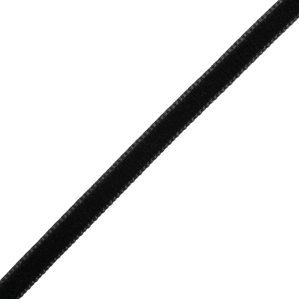 Velvet Ribbon Single Faced - 0.25" - Black - Folded