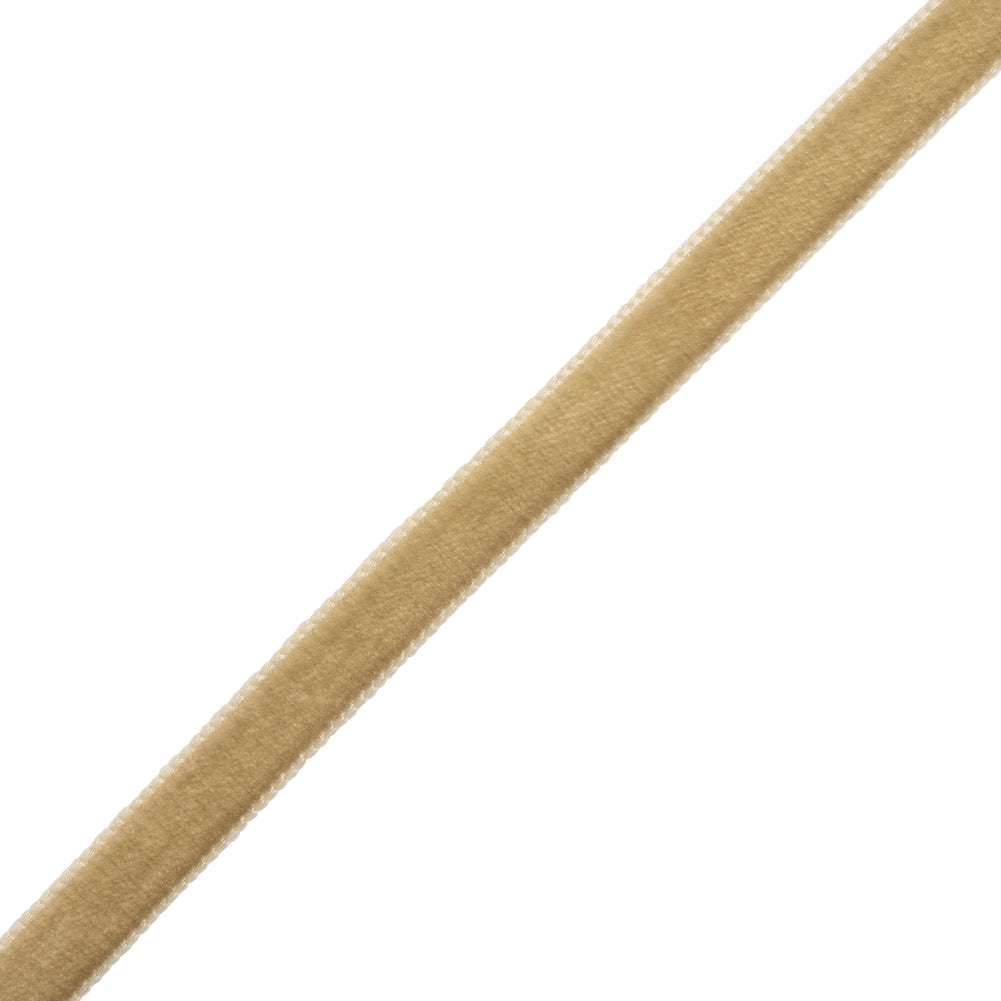 Velvet Ribbon Single Faced - 0.375" - Beige - Folded