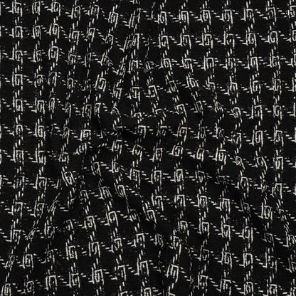 Crepe Polyester Woven - Black and White Plaid - Deadstock