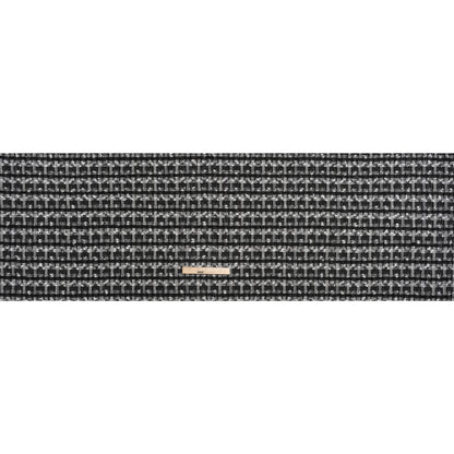 Wool Blend Tweed with Metallic Eyelash Fringe - Black and White Plaid - Deadstock