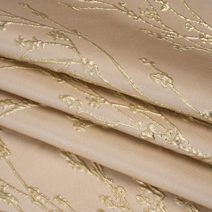 Metallic Brocade - Beige and Gold Flowering Branches