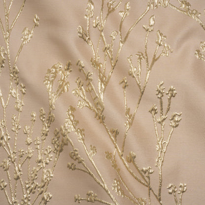 Metallic Brocade - Beige and Gold Flowering Branches