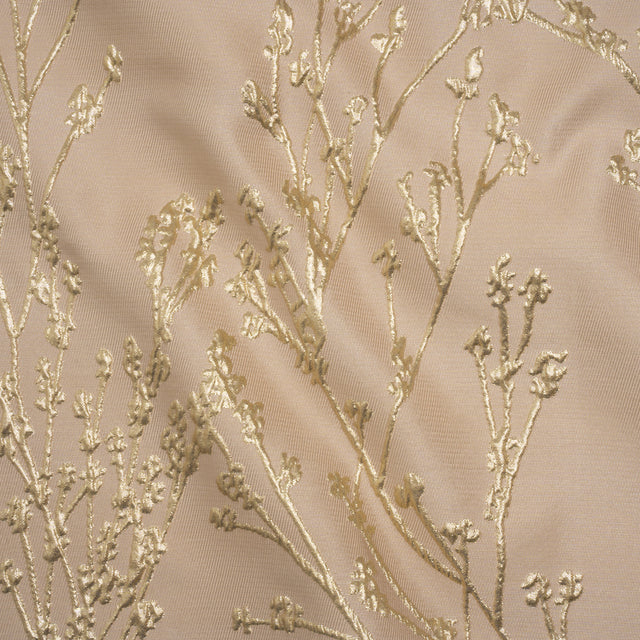 Metallic Brocade - Beige and Gold Flowering Branches